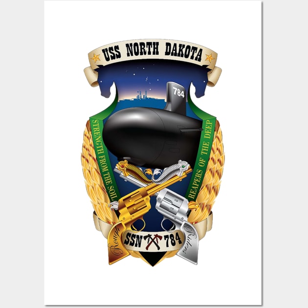 USS North Dakota Crest Wall Art by Spacestuffplus